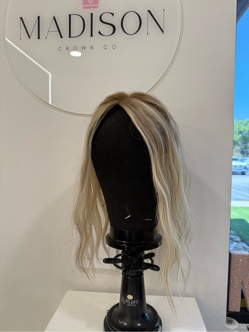 Light Ash Blonde Women's Clip-In Topper - Natural-Look Hairpiece - Picture 3 of 4